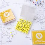 tripmap push pin for tracking places you have visited yellow