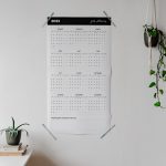 minimal 12 month wall calendar planner in one page