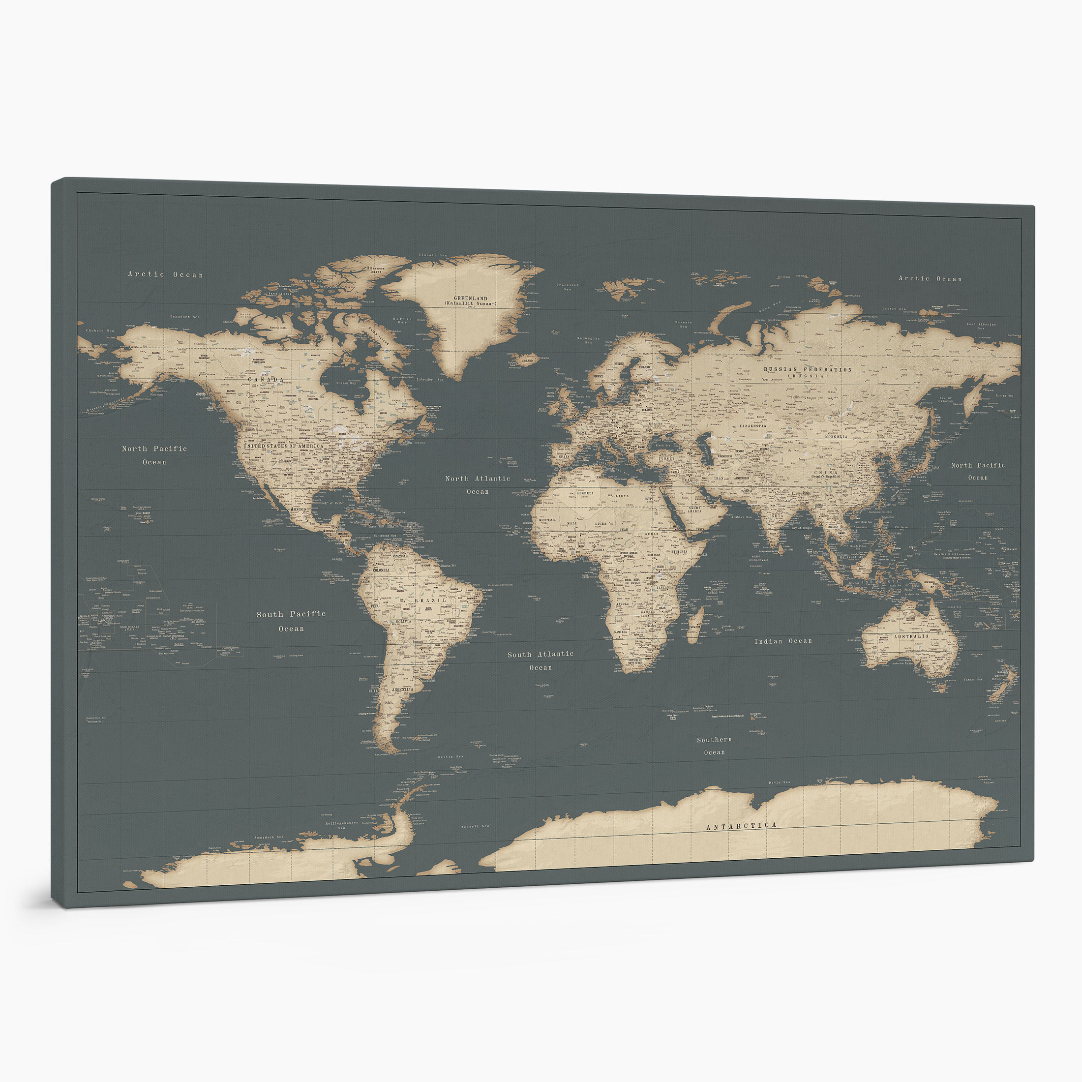 Pasaulio žemėlapis su smeigtukais – Juodasis kanjonas 34P