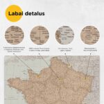 3FR Prancūzijos žemėlapis su smeigtukais – Senovinis detalumas