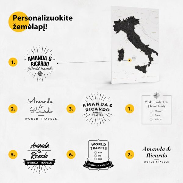 italijos zemelapos personalizacijos