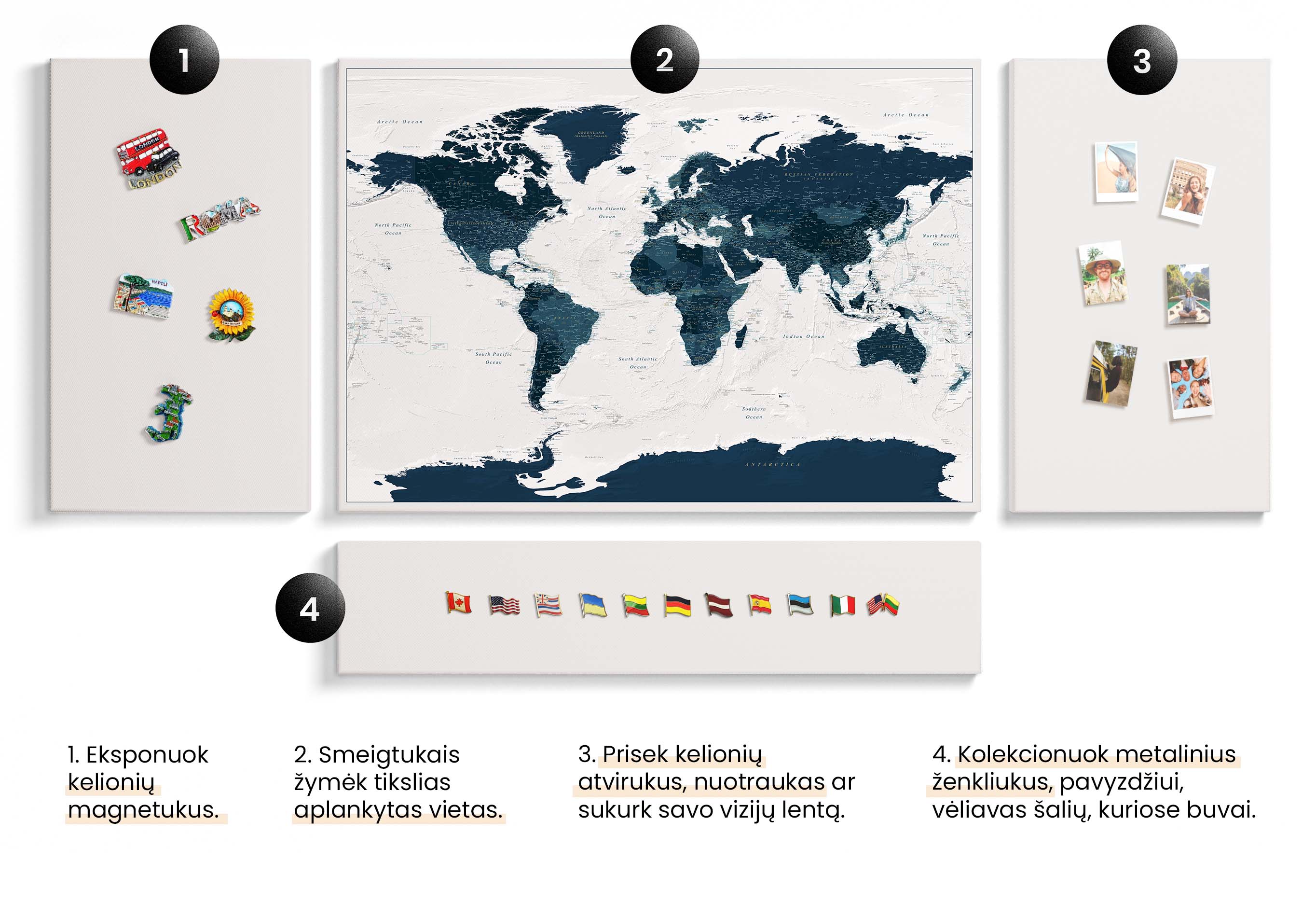 23BOARD kelioniu magnetuku kolekcija tripmap